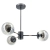 Lampa wisząca czarno-złota 3-punktowa 8044/3A ze szklanymi kloszami - Lampy Elem